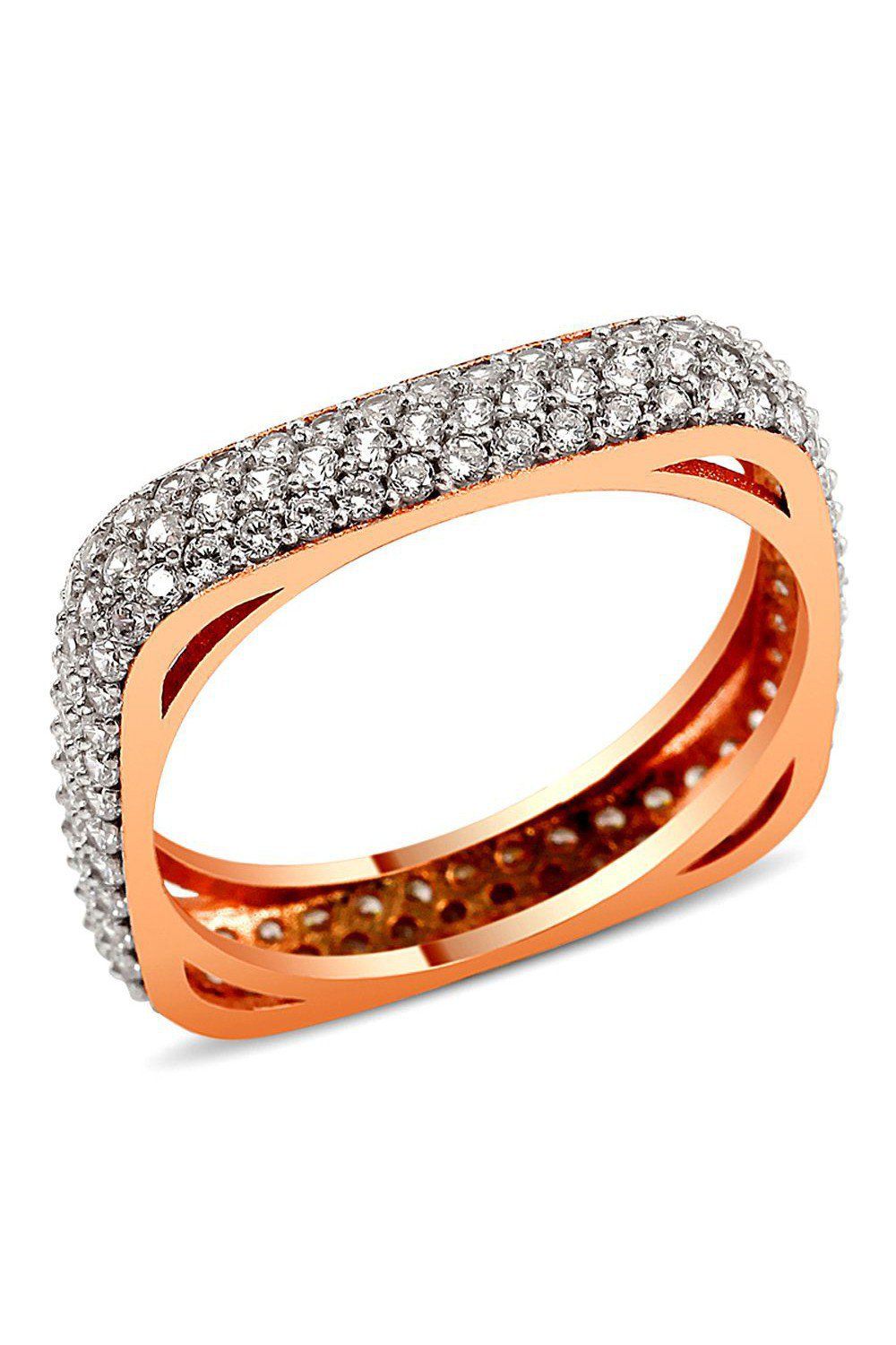 Gümüş Rose 3 Sıra Kare Alyans (GA00056)