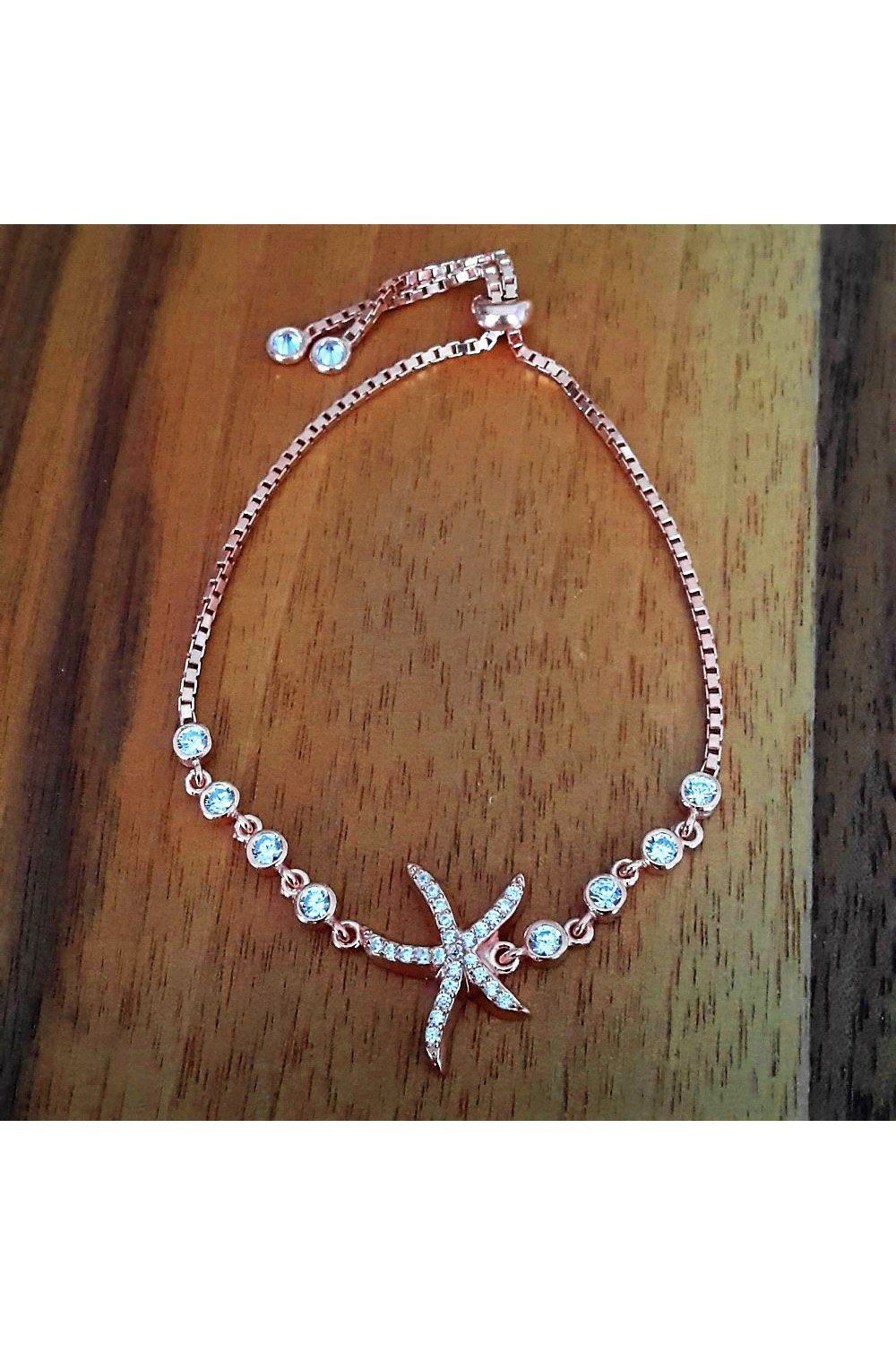 Deniz Yıldızı Rose Gümüş Bileklik (GB00307)