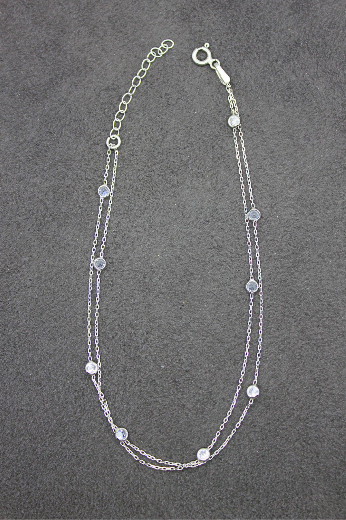 İki Sıra Tifani Gümüş Halhal (GHL0015)
