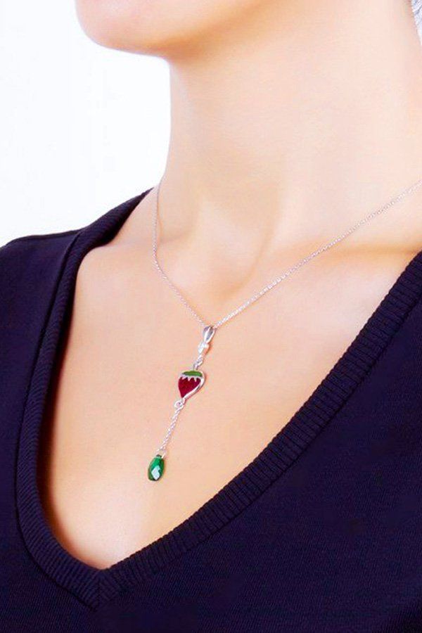 Gümüş Mineli Çilek Kolye (GMK0011)