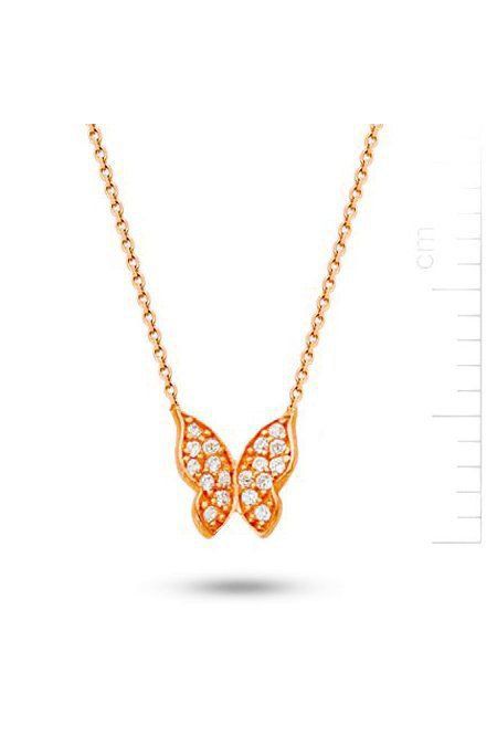 Altın Rose Kelebek Kolye (PP78209)