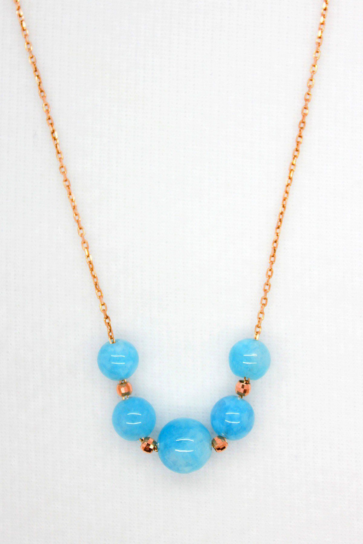 Drop Turkuaz Rose Gümüş Kolye (TGK0066)