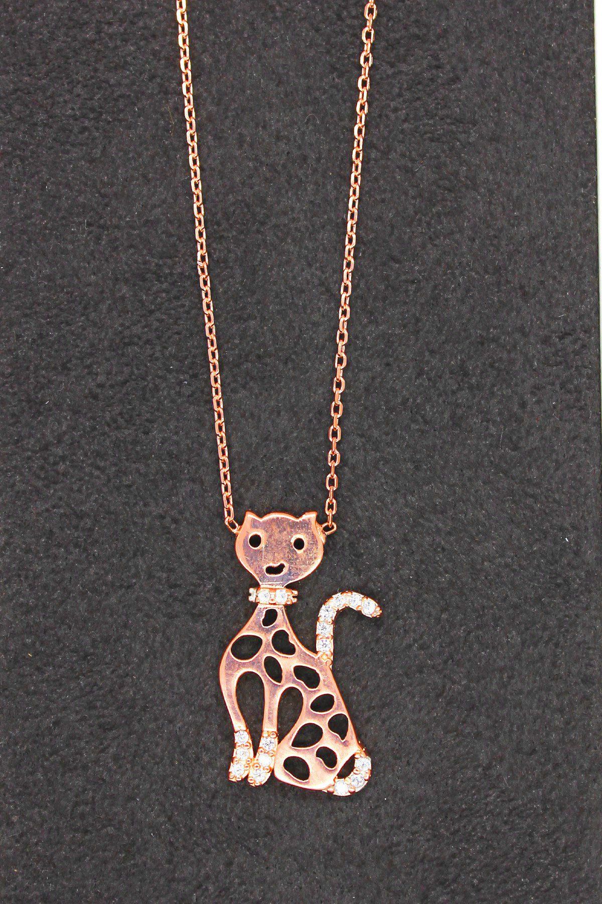 Kedi Rose Gümüş Kolye (TGK0096)
