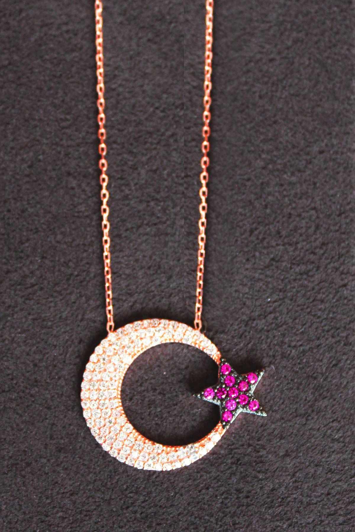 Ayyıldız Rose Gümüş Kolye (TGK0113)