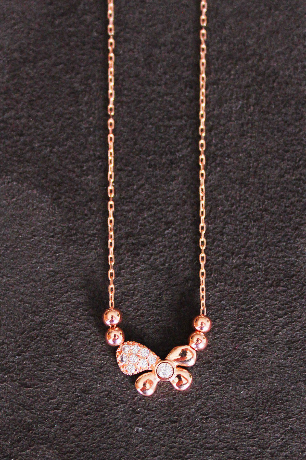 Kelebek Rose Gümüş Kolye (TGK0125)