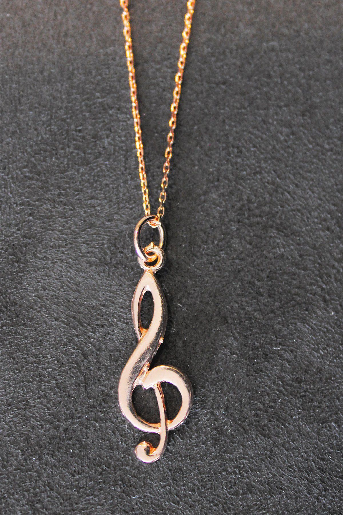 Sol Anahtarı Rose Gümüş Kolye (TGK0291)