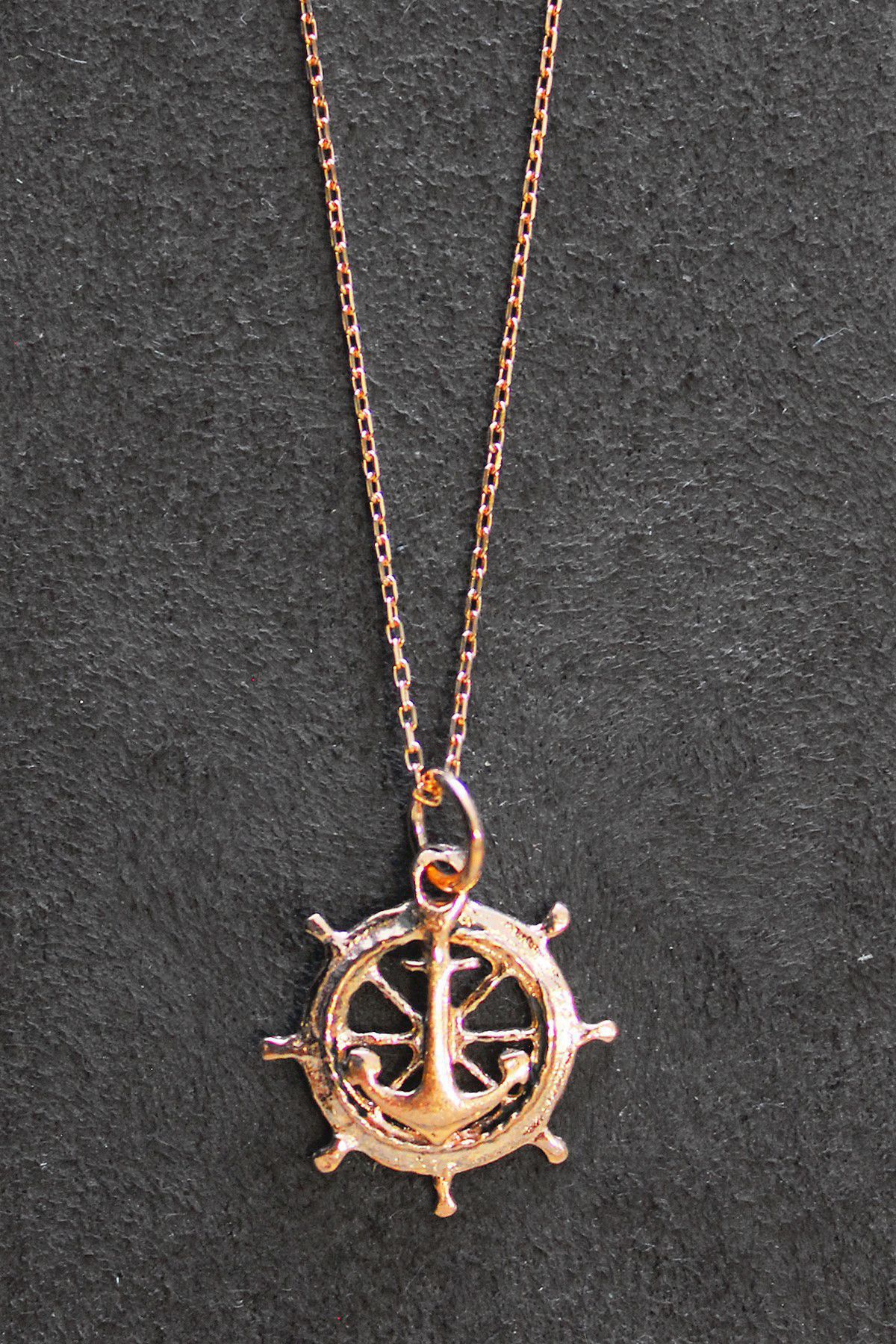 Gemi Dümeni Rose Gümüş Kolye (TGK0318)