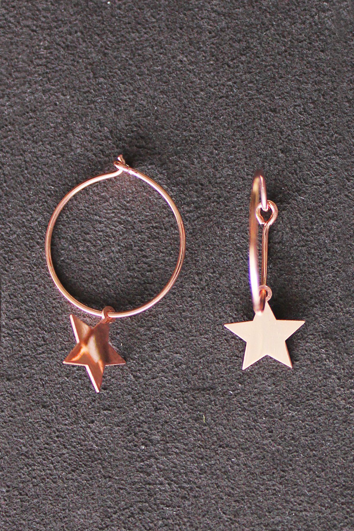 Sallantılı Yıldız Rose Gümüş Küpe (TGP0107)
