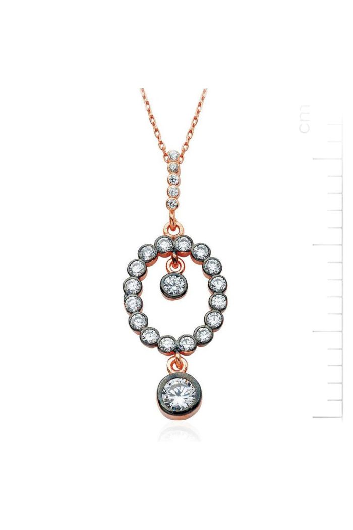 Gümüş Oval Tek Aşkım Kolye (GK00278)