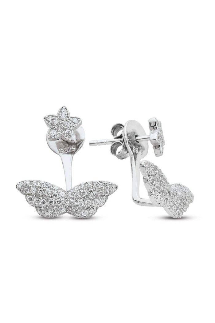 Melek Kanadı Piercing Gümüş Küpe (GP00303)