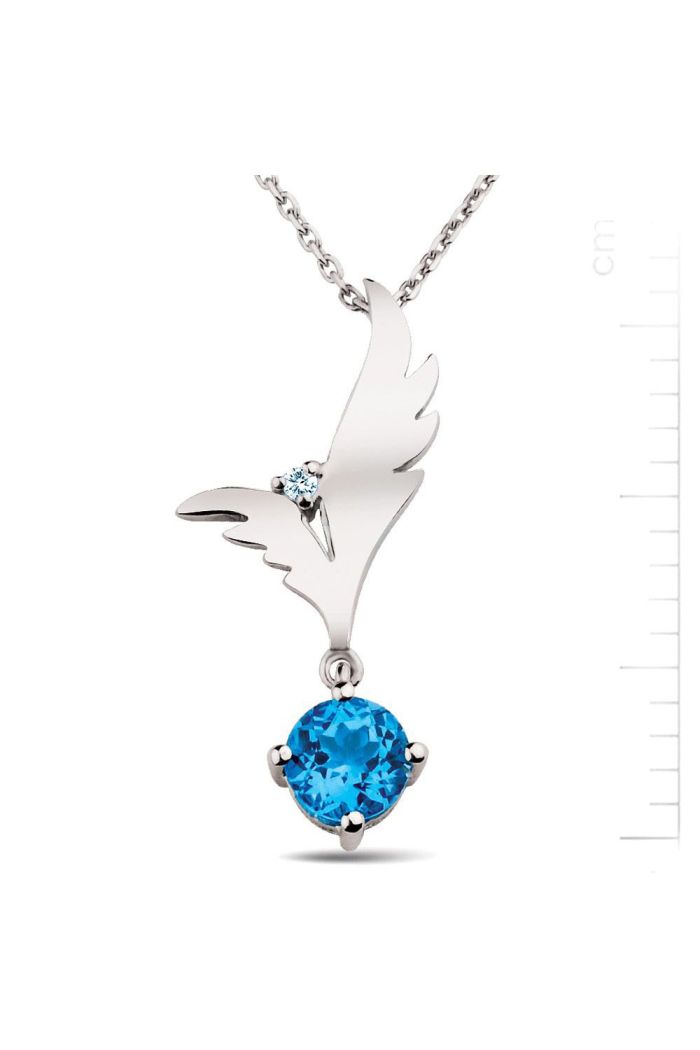 Pırlanta Topaz Aşk Meleği Kanat Kolye (GPK0003)