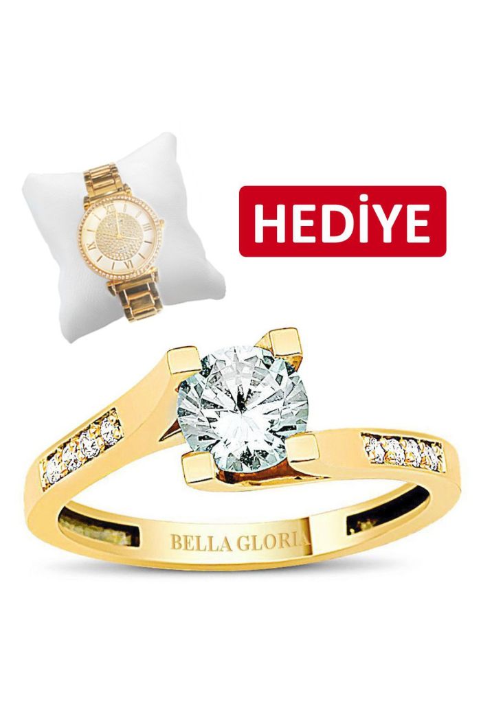 Sarı Altın Tektaş Yüzük (PR78004)