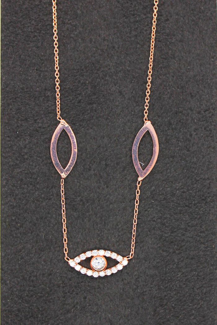 Sosyete Gözü Rose Gümüş Kolye (TGK0095)