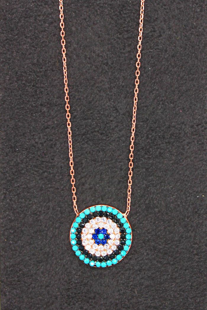 Sosyete Gözü Rose Gümüş Kolye (TGK0102)
