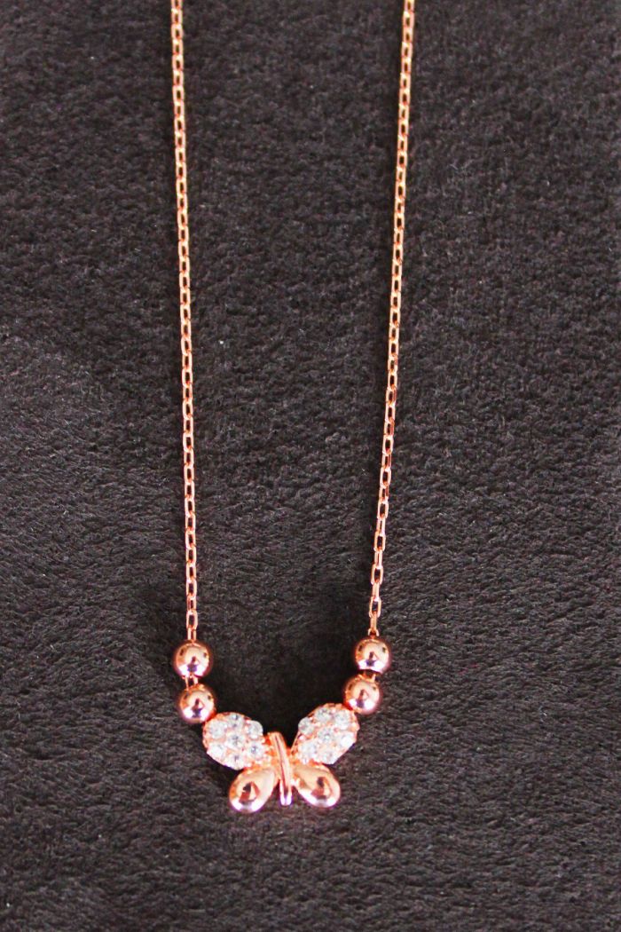 Kelebek Rose Gümüş Kolye (TGK0126)
