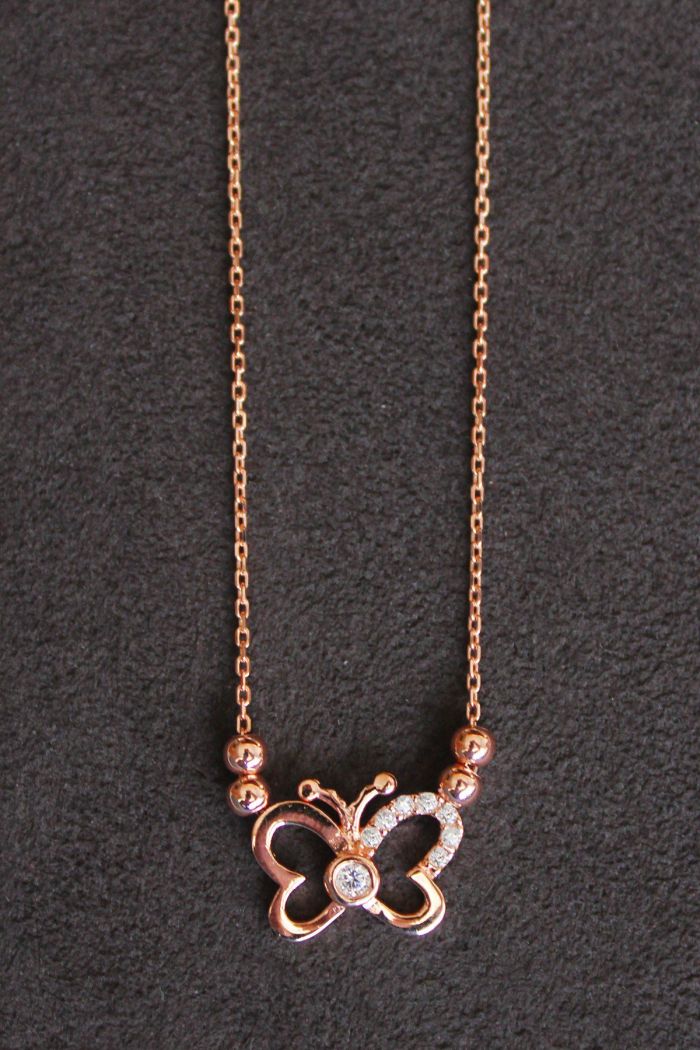 Kelebek Rose Gümüş Kolye (TGK0154)