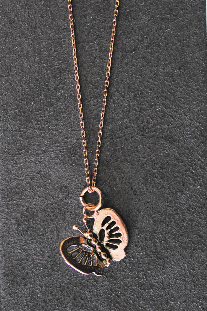 Kelebek Rose Gümüş Kolye (TGK0299)