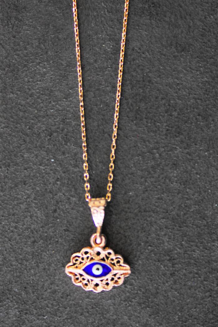 Nazarlı Göz Rose Gümüş Kolye (TGK0323)