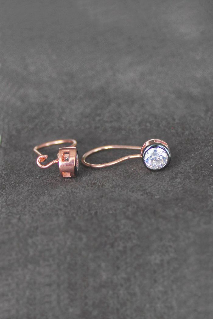 Telli Tektaş Rose Gümüş Küpe (TGP0084)